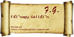 Fónagy Gellén névjegykártya